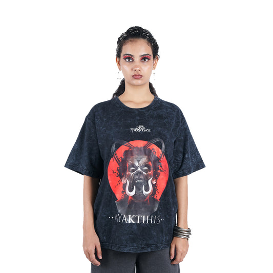 AYAKTIHIS BLACK VINTAGE WASHED T-SHIRT