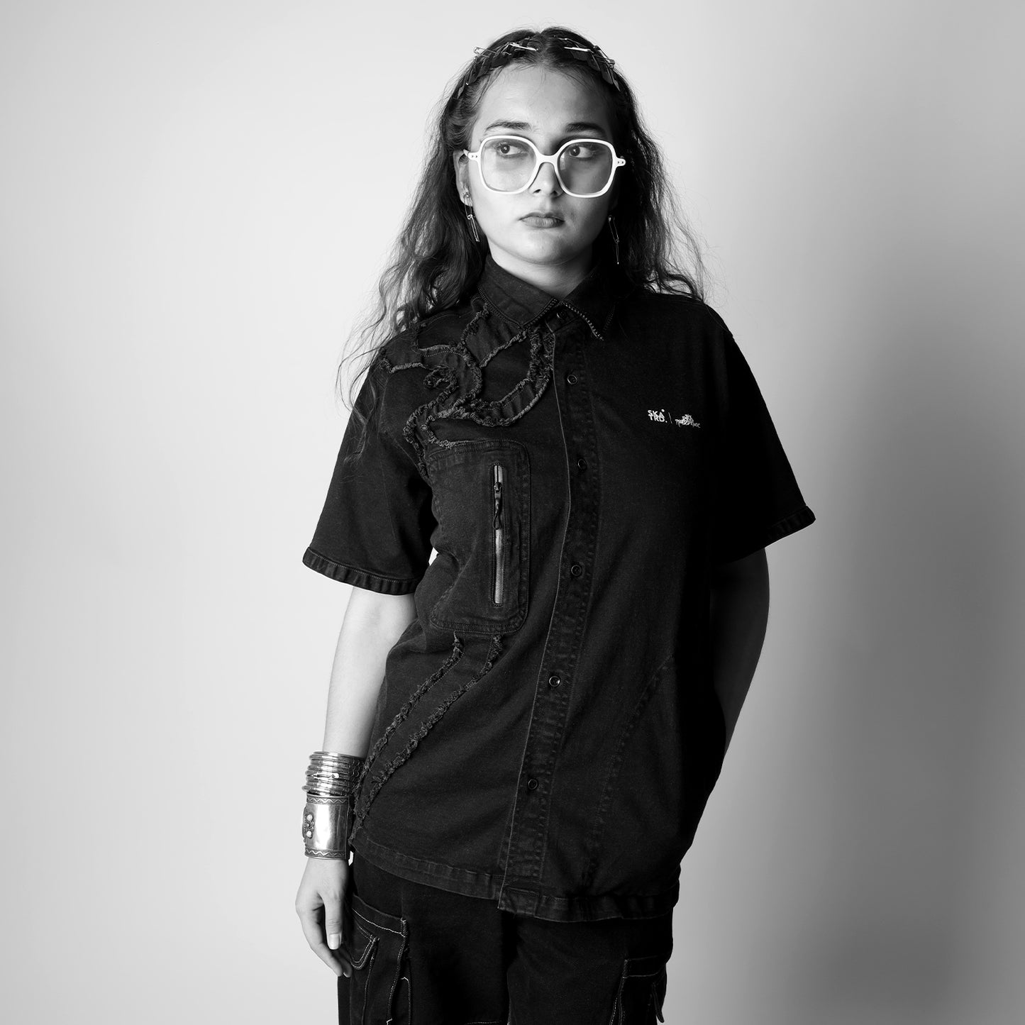 FRAYED DENIM SHIRT