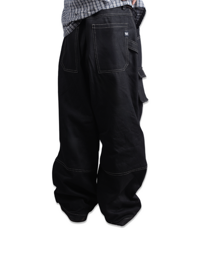 CONTRAST CARGO DENIM PANTS