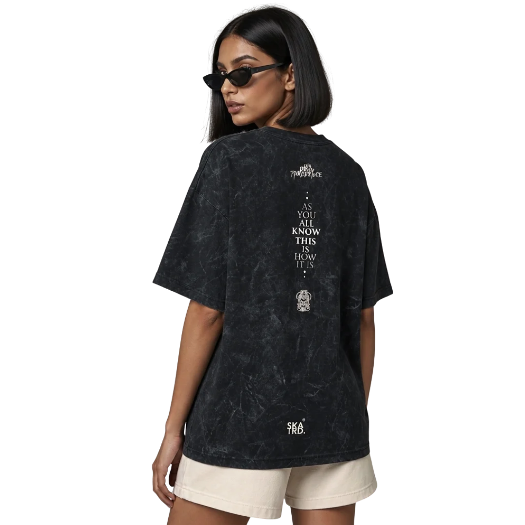 AYAKTIHIS BLACK VINTAGE WASHED T-SHIRT