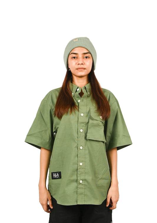 OVERSIZED AQUA GREEN SHIRT