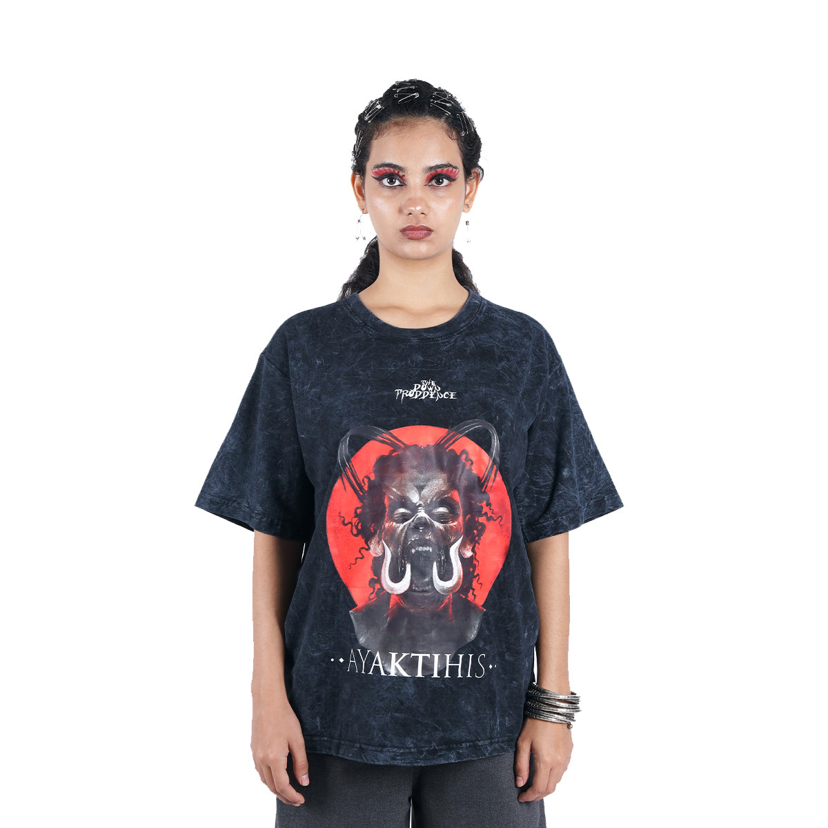AYAKTIHIS BLACK VINTAGE WASHED T-SHIRT