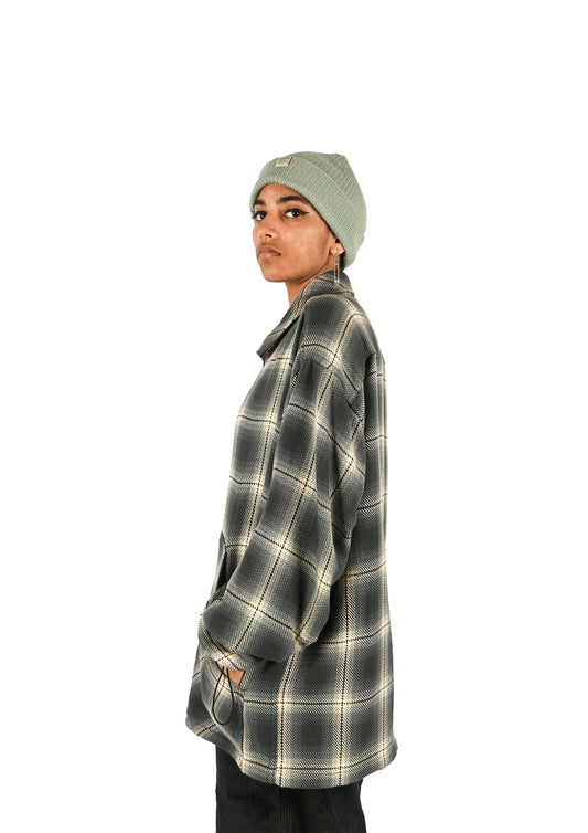 FULL ZIPPER FLANNEL SHACKET