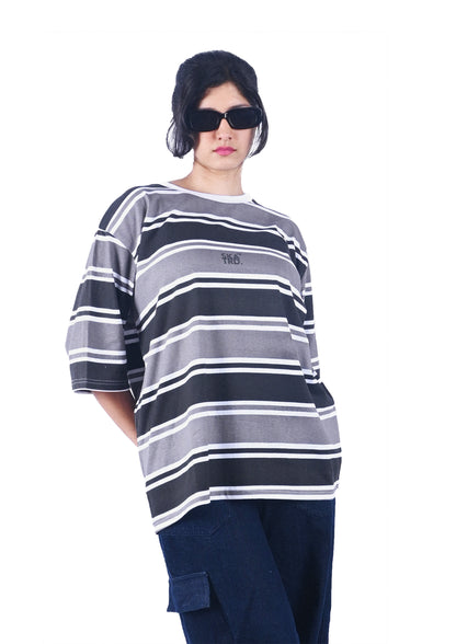 OVERSIZED WHITE STRIPE T-SHIRT