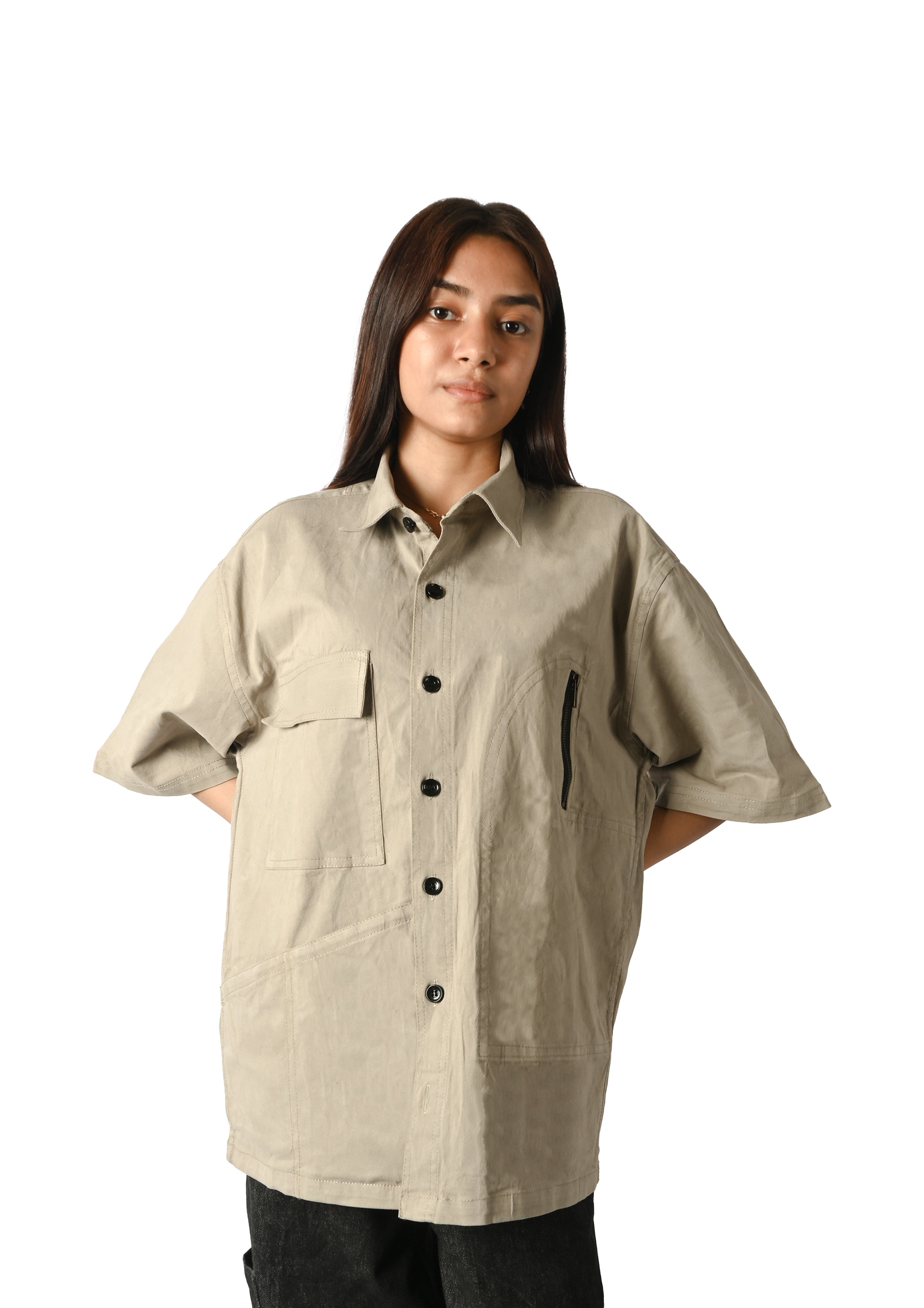 OVERSIZED ZIPPER POCKET SHIRT