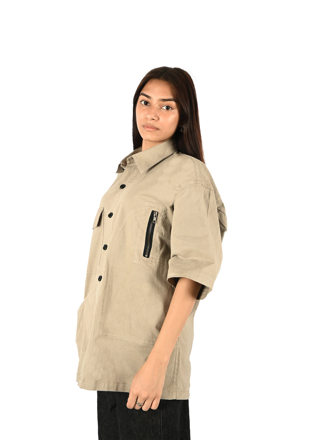OVERSIZED ZIPPER POCKET SHIRT